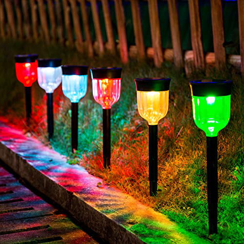 OUT OF STOCK 6x Solar Powered Colour Changing Hanging Glass Stainless Led 