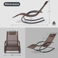 thumbnail image 5 of Outdoor Chaise Lounge with Detachable Pillow, Outdoor Lounge Chairs,  265 lbs Capacity, Brown, 5 of 10