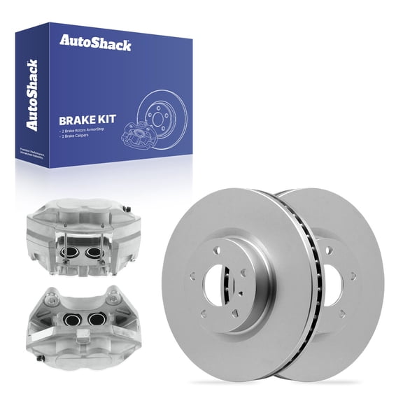 AutoShack 12.54" (318.6 mm) Front Vented Brake Rotors Coated   Calipers | Replacement for 2009-2011 INFINITI G37 2009-2014 Nissan 370Z 2015-2019 INFINITI Q70 | 4-PC Brake Kit | ArmorStop