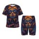 thumbnail image 1 of Fotbe Dreamy Jester Under Stars Pijama Estampada de 2 Piezas para Niños – Ropa de Dormir de Manga Corta Cómoda para Niños y Niñas, Camiseta y Shorts de Algodón-Medium, 1 of 6