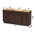 thumbnail image 5 of Vanity Art 69" Freestanding Bathroom Vanity Cabinet without Top in Brown, 5 of 6