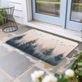 thumbnail image 2 of Rustic Foggy Forest Doormat Outdoor Entrance 24"x36", Watercolor Trees Birds Landscape Absorb Moisture Dirt Door Mats, Non-Slip Rubber Backing Floor Mats Indoor, Low-Profile Front Door Rugs, 2 of 9