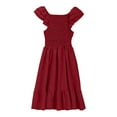 thumbnail image 5 of eczipvz Girls Easter Dress Maxi Summer Short Flutter Sleeve Casual Dress Red,11-12 Years, 5 of 5