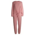 thumbnail image 4 of Lissome Women's and Women's Plus L/S French Terry 2-Piece PJ Set, 4 of 6