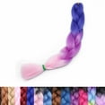 thumbnail image 2 of SEGO 3PCS/Lot Ombre Jumbo Braiding Hair Extensions Colored Hair Weave Synthetic Crochet Twist Box Braid Hair Black/Pink/Blue/Purple Fake Hair Extension for Women, 2 of 8