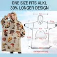 thumbnail image 4 of Oversized Wearable Blanket Hoodie,Brown Mushroom Label Light Pattern Sherpa Blanket Hoodie with Super Pockets,Super Warm Fuzzy Pullover for Women & Men, 4 of 6