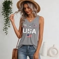 thumbnail image 4 of Kixjoy 250th Anniversary Tops V Neck Trendy Tank Top Sleeveless Casual Vacation Pleated Shirt Patriotic Soft Baggy Shirts for Women, Gray S, 4 of 6