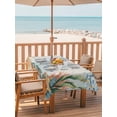 thumbnail image 2 of 52x70 Inch Outdoor Tablecloth with Umbrella Hole Zipper Rectangle Octopus Coastal Rectangular Tablecloths Outside Waterproof Summer Nautical Starfish Coral Beige Patio Table Cover for Picnic Party, 2 of 8