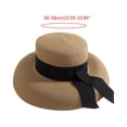 thumbnail image 3 of Chic Straw Hat Packable Cap Embellished with Textured Ribbon Travel Companion Reduce UV Harm Prevent, 3 of 8
