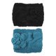 thumbnail image 1 of Diadema de ganchillo TUNC 2 uds orejeras de invierno envolturas para la cabeza tejidas con flores negro y azul, 1 of 5
