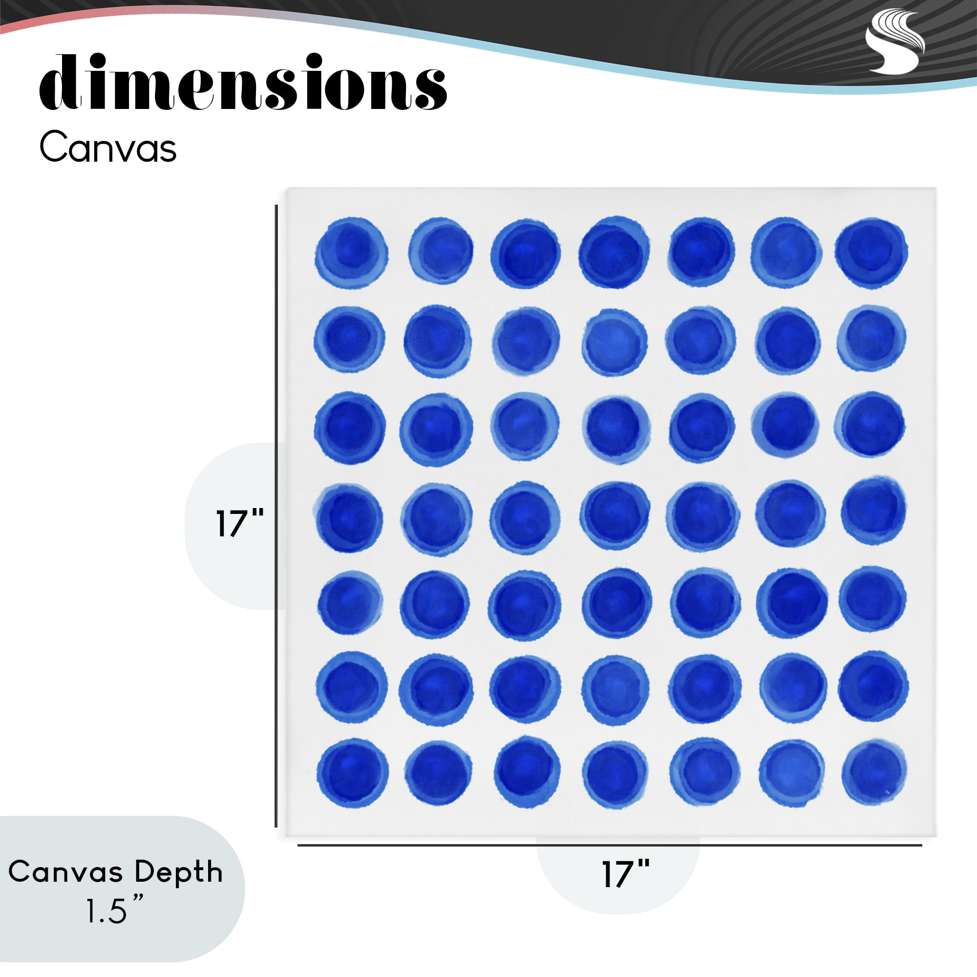 Stupell Industries Blue Dots Uniform Pattern Canvas Wall Art, design by Martina Pavlova