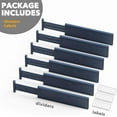 thumbnail image 7 of SpaceAid Bamboo Dresser Drawer Dividers 6 Pack, 4.65“ High Adjustable 17“-22” Drawer Organizers for Clothing, Blue, 7 of 7