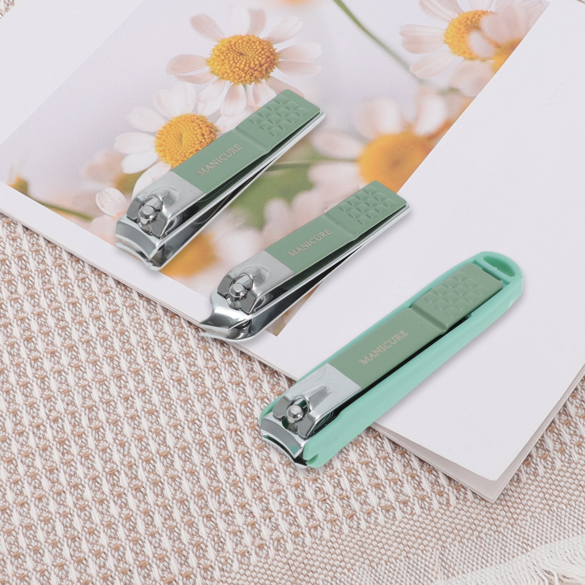 Unique Bargains 6pcs Portable Nail Clippers Set 3.54" Length Green