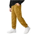 thumbnail image 2 of Boys Sweatpants Straight Open Bottom Pants Elastic Waist Athletic Joggers Casual Sweat Pant with Pockets Yellow 9-10 Years, 2 of 7