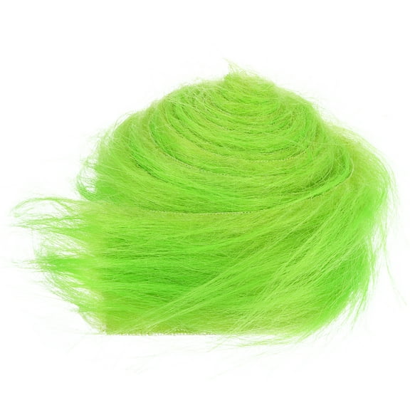 Uxcell Plush Faux Fur Fabric Precut Strips, 59" x 2" Fluffy Faux Fur Ribbon, Green