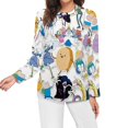 thumbnail image 3 of Adventure Time Women's Pajama Top 3D Digital Print Sleepwear Trendy Crewneck Pullovers Long Sleeve Shirts S, 3 of 8