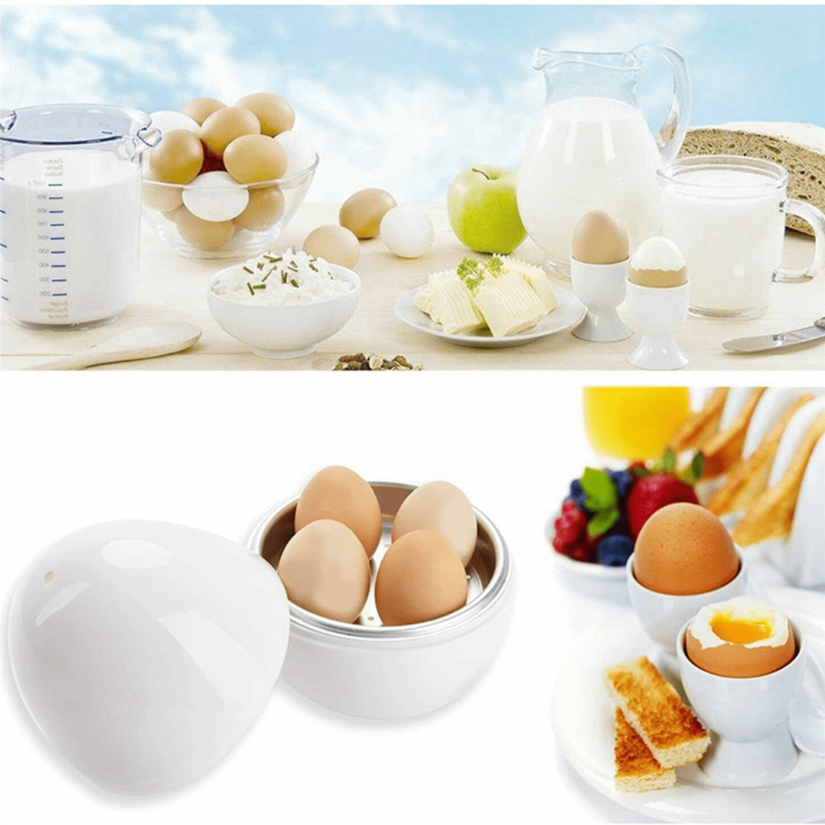 3X Egg Pod - Microwave Egg Boiler Cooker Egg Steamer Perfectly  Eggs and Detaches the Shell