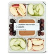 Freshness Guaranteed Apple and Grape Tray with Caramel Sauce, 42 oz