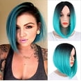 thumbnail image 1 of Cheveux Courts Raides Duveteux Visage Rasage Couvre-Chef Teint Noir et Vert Pâle Progressif Couvre-Chef, 1 of 9