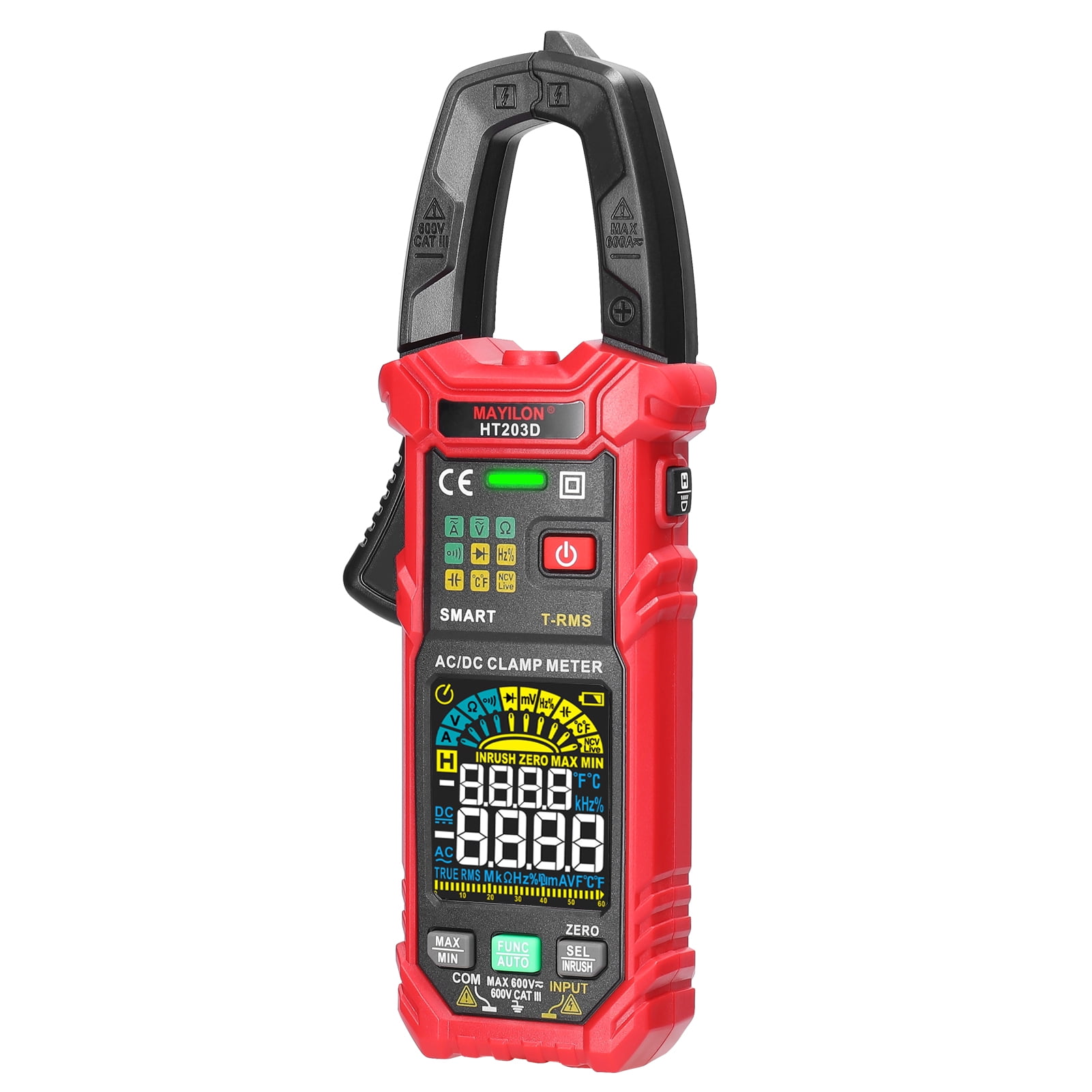 Multimeters,Temperature Diodes Continuity Voltmeter Tester Amp 600v Voltmeter Tester Ncv Rms 6000 Meter Ncv Rms Clamp 600v Voltmeter Rms 6000 60a Amp Volt Meter Mewmewcat 60a T Resistance