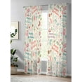 thumbnail image 4 of Sheer Curtains 84 inches Long, Happy Birthday Text Dessert Ice Cream Cake Beige Texture Light Filtering Sheer Window Curtains Rod Pocket Voile Drapes for Bedroom Living Room, 52"W x 84"L 2 Panels, 4 of 7