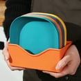 thumbnail image 3 of 12Pcs Spit Bone Dish with Storage Holder Japanese Style Food Grade Plastic Square Solid Color Utensil Multi-functional Table Snake Fruit Plate Tray Kitchen Supplies, 3 of 6