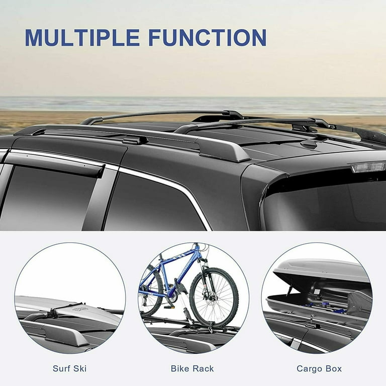 Black Roof Rack Luggage Carrier Crossbars Set for 2011 2017 Honda Odyssey w OEM Side Rail