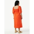 thumbnail image 3 of Free Assembly Women's Smocked Midi Dress with Convertible Sleeves, 3 of 5