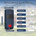 thumbnail image 4 of Garage Door Handheld Transmitter for Mitto 2 B , 433 MHZ 3 Pieces, 4 of 5