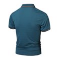 thumbnail image 4 of hoksml Men's Summer Thin Polos Shirt Casual Loose Lightweight T Shirt Solid Color Collared Button Short Sleeve Comfortable Breathable Turndown Collar Top Elastic Cuffs, 4 of 4