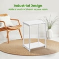thumbnail image 3 of LEDREM Industrial 2-Pack Accent End Tables, Sturdy Steel Frame & Particleboard, Easy assembly, Adjustable Feet Slim Side Table, Brown, White, 3 of 7