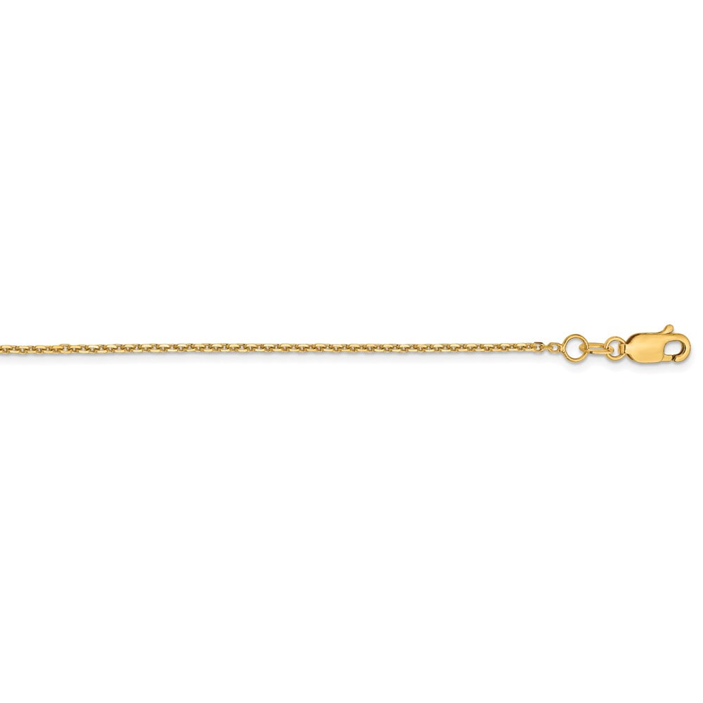 Leslie's Real 14kt Yellow Gold 1.4mm Diamond Cut Cable Chain; 20 inch; Lobster Clasp; for Adults and Teens; for Women and Men