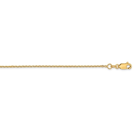 Leslie's Real 14kt Yellow Gold 1.4mm Diamond Cut Cable Chain; 18 inch; Lobster Clasp; for Adults and Teens; for Women and Men