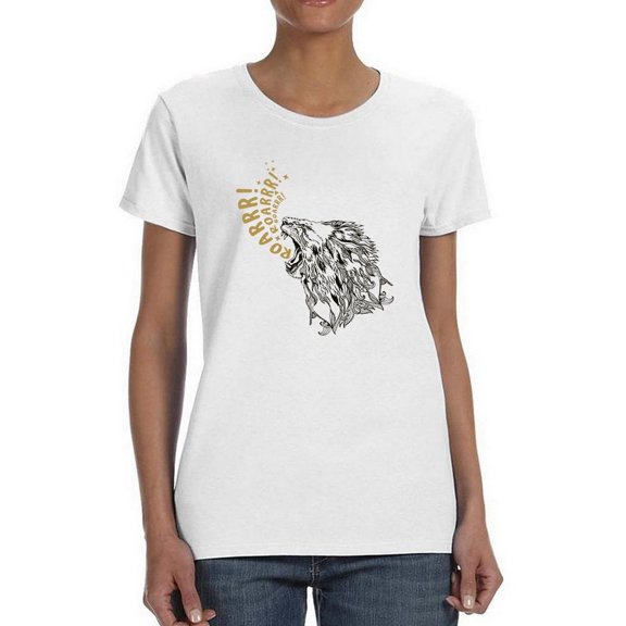 Roaring Lion Printing Shaped T-Shirt Women -Image by Shutterstock, Female Large