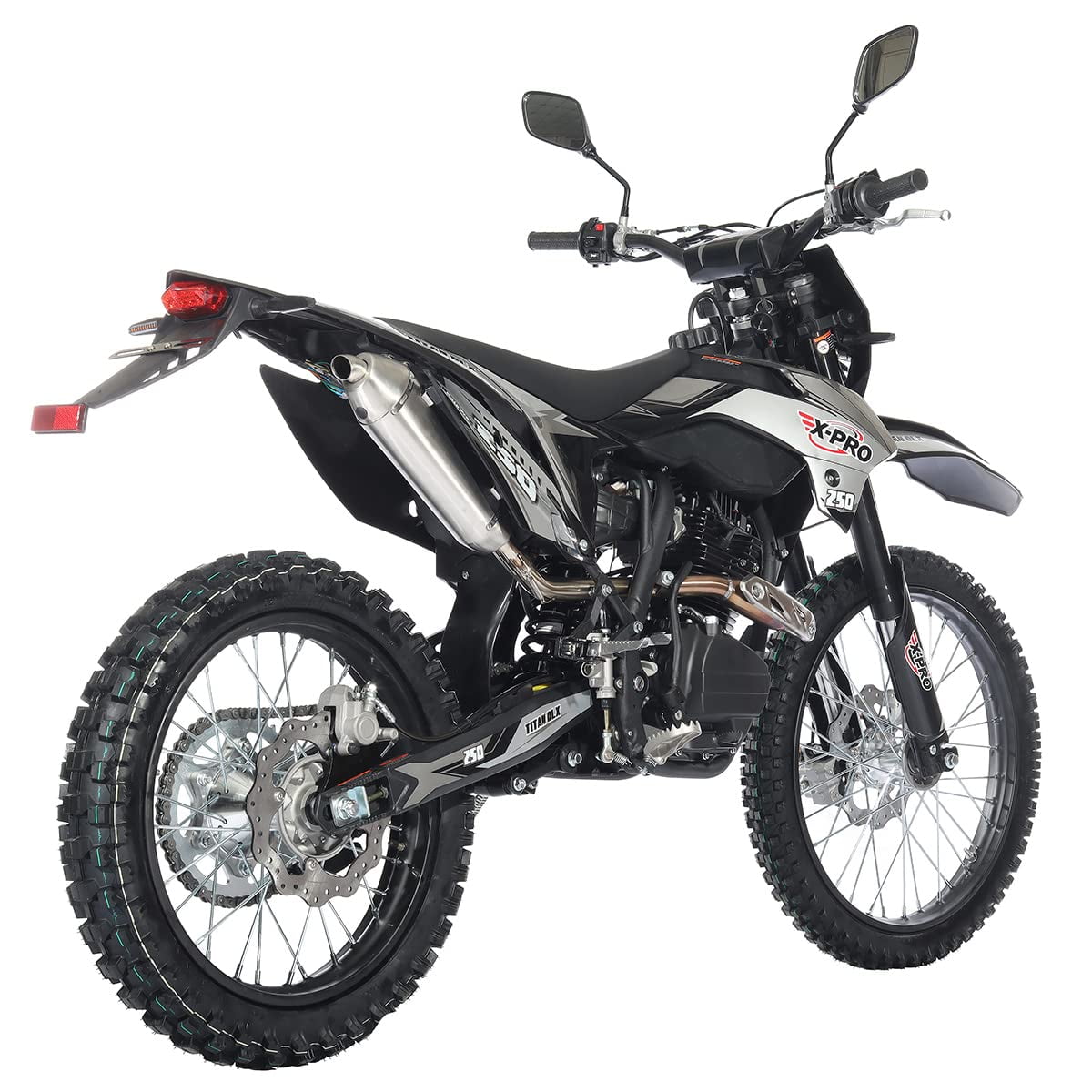 X-Pro Brand New Titan Dlx 250cc Dirt Bike, All Lights and 5 Manual Transmission, Kick/E-Start