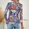 thumbnail image 5 of Towmus Womens Lace Long Sleeve Mesh Top Floral Neck Going Out Top Sheer Blouse Fashion Fall Outfits 2025, 5 of 6