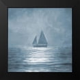 thumbnail image 2 of Bluebird Barn 20x20 Black Modern Framed Museum Art Print Titled - Solo Blue Sea Sailboat, 2 of 5