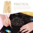 thumbnail image 2 of 100pcs Professional Scratch Painting Wooden Pens Children Scratch Pens (Light Brown), 2 of 9
