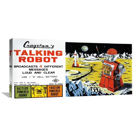 Global Gallery Retrobot,'Cragstan Talking Robot' Stretched Canvas Artwork