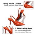 thumbnail image 4 of CHICVOMEY Women Kitten Heels Pointed Toe Slip-Resistant Adjustable Slingback Strap Comfortable 3.55in Sexy Womens Heels for Party Banquet Stage Daily, 4 of 9