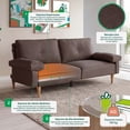 thumbnail image 2 of Sofá Cama Makora Yarvis Chocolate Lino 3 Posiciones con Soft Foam Reclinable, 2 of 10