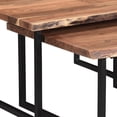 thumbnail image 2 of Rustic 2 Piece Solid Wood & Iron Coffee Table Set in Natural, 2 of 7