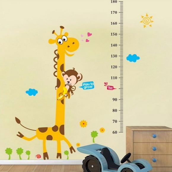 Wall Decal, Wallpaper, Removable Giraffe Children Height Measure for Children's Room Home