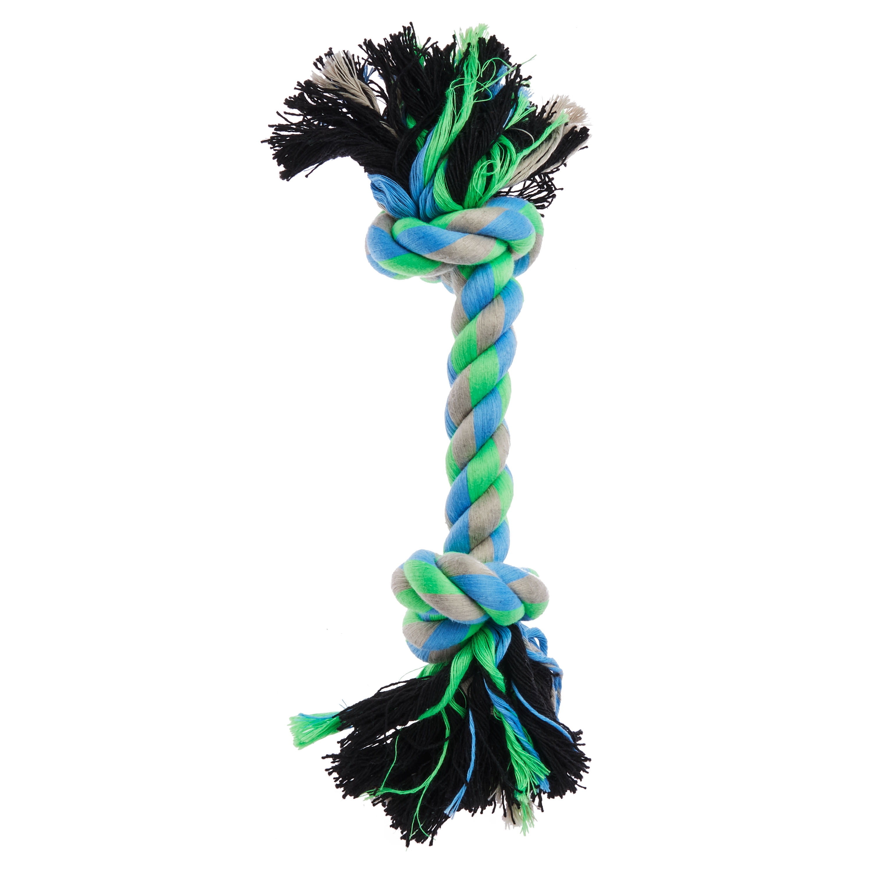 (4 pack) Vibrant Life Chomp & Tug Buddy Rope Toy for Moderate Chewers, Blue, Small