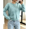 thumbnail image 6 of Fall Sweaters for Women Winter Floral Knit Sweater 3D Flower Oversized Pullover Sweaters Shermie, 6 of 9
