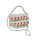 thumbnail image 4 of Kit de bolsa de crochet de tejido de bricolaje adultos 7.09x2.76x5.12 "Flower manual tejido a mano Rosa verde, 4 of 8