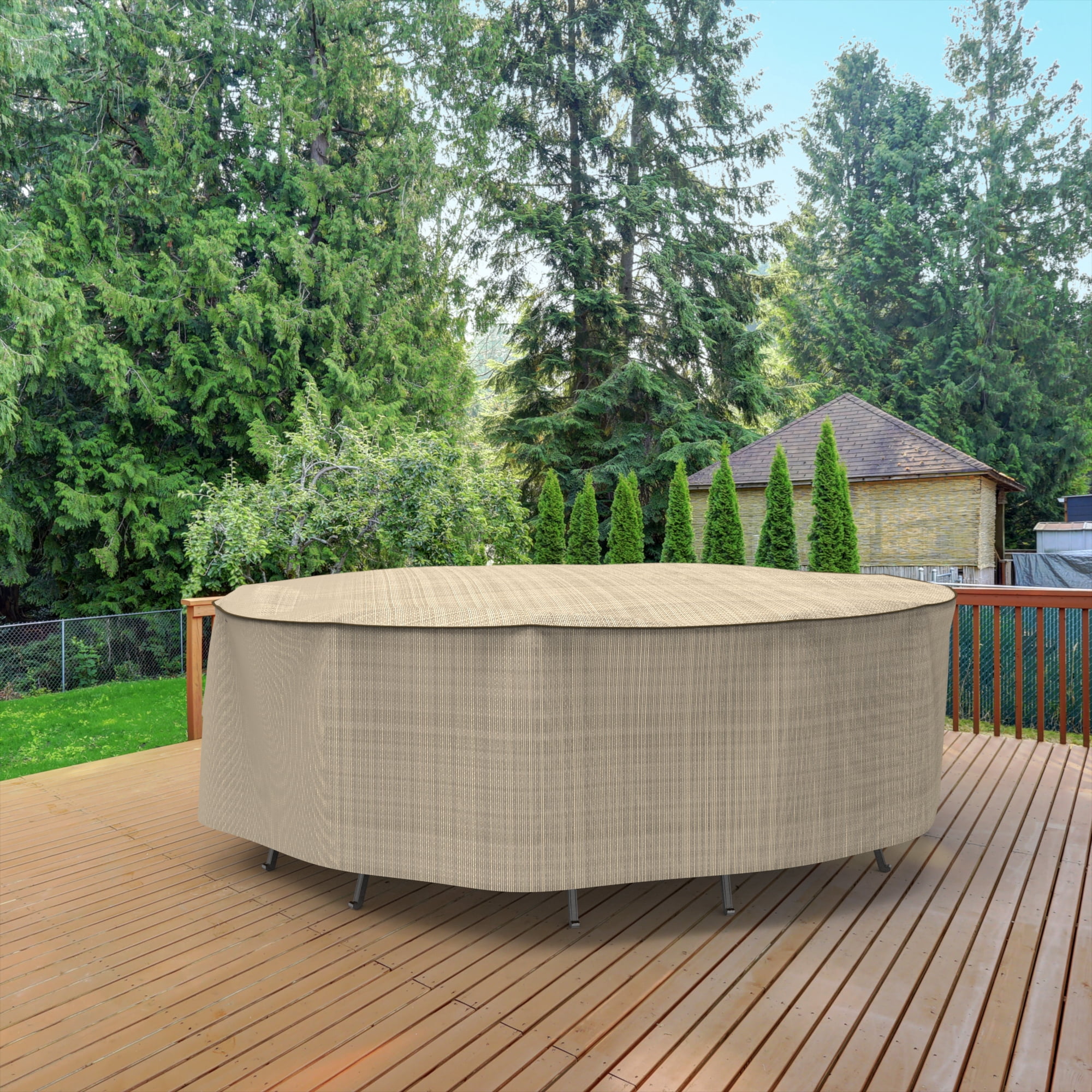 Budge XXL Black Ivory Patio Oval Table/Chairs Cover, StormBlock™ Mojave
