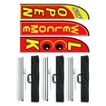 thumbnail image 1 of KFFKFF Outdoor Business Flags with Pole Set, Promotional Flags for Commercial Use, Feather Flag Bundle, Includes 3 Flags (Open, Look, Welcome), 3 Poles, 3 Ground Anchors, 1 of 9