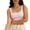 Pink, variant on Womens Basic Square Neck Sleeveless Crop Tops Cute Double Layer Seamless Slim Fit Tank Tops