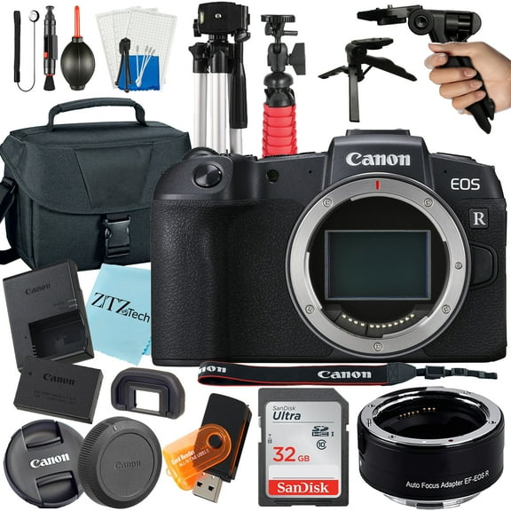 Canon EOS RP Mirrorless Digital Camera (Body Only) with EF Mount Adapter   32GB SanDisk   Case   ZeeTech Accessory (International Version)